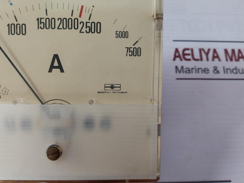 Monopole Instrument 0-2500/7500 A Ammeter 50.60 Hz 2500/1A