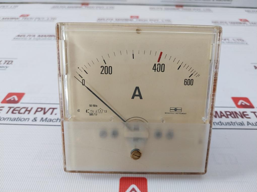 Monopole Instrument 0-600A Ammeter 50/60Hz 500/1A