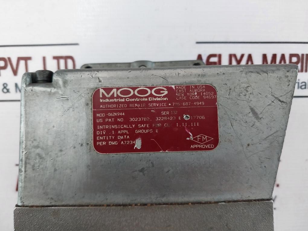 Moog Mod-062K944 Hydraulic Servo Valve S60Fxfb4Vbqm Sig-22.50 To 37.50Ma 300 Psi