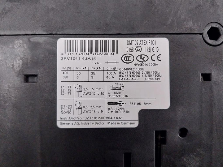 Motor-Protection-Circuit-Breaker-50-60Hz-Siemens-3Rv1041-4Ja15-208727-8