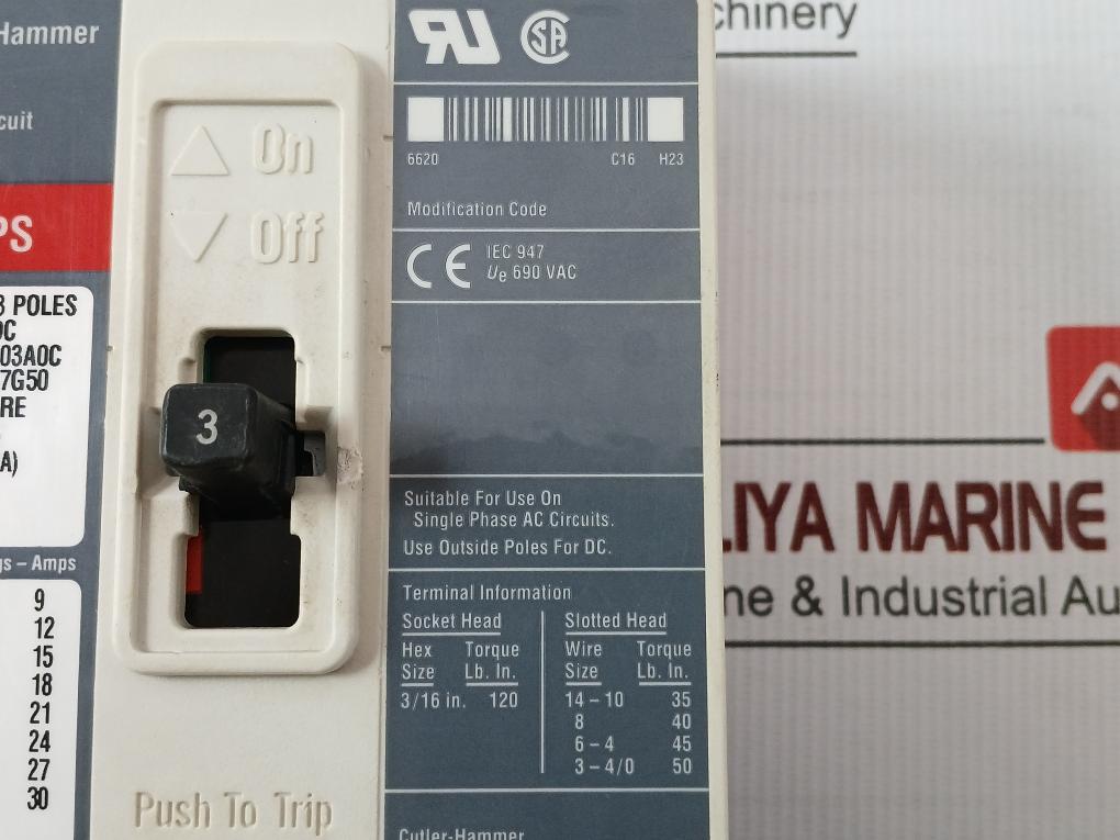 Motor Circuit Protector Hmcps003A0C Cutler-hammer 690Vac