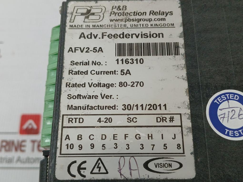 Motor Protection & Control Relay Afv2-5A P&B 80–270V 5A