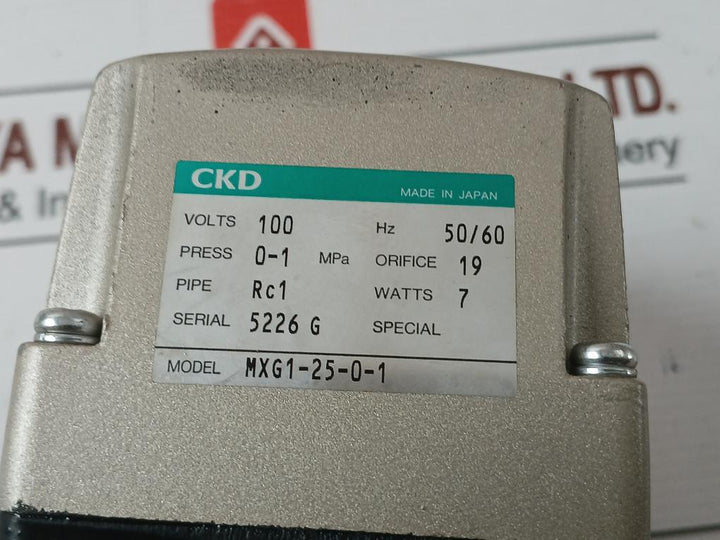 Motorized Valve Mxg1-25-0-1 Ckd 50/60 Hz Volts - 100