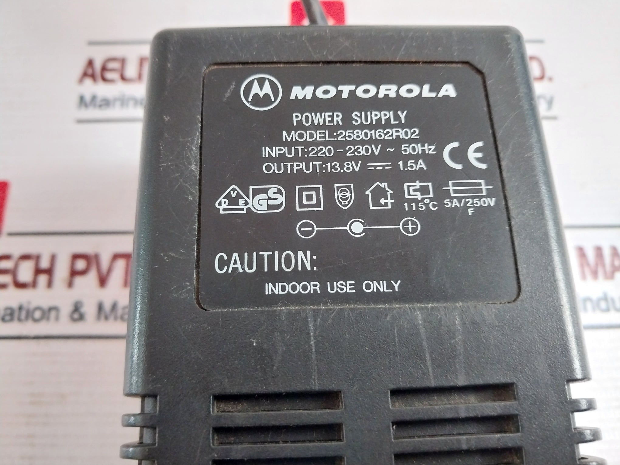 Motorola 2580162R02 Power Supply Adapter 220-230V-50Hz-1.5A