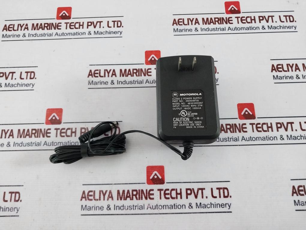 Motorola 481810oo3nt Class 2 Power Supply Adapter 2504548t05 120vac 60hz 27w