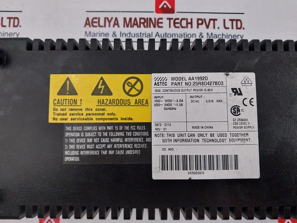 Motorola Aa19920 Power Supply Unit 25r80427b03 100-120v~3.0a 200-240v~ 1.5a