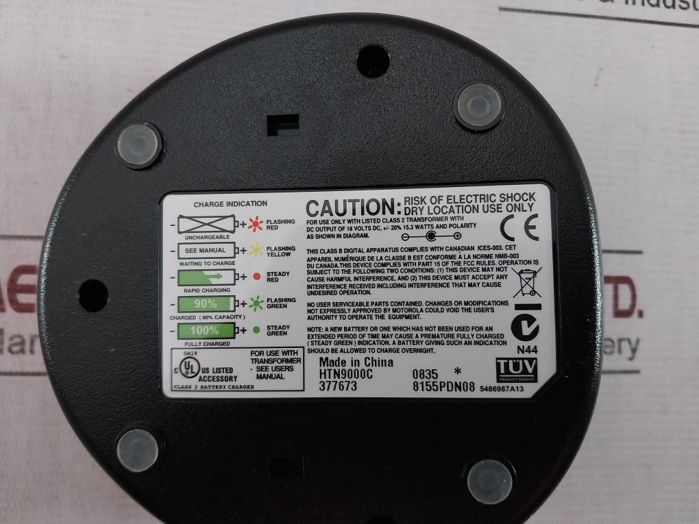 Motorola Htn9000C Single Unit Charger 8155Pdn08 5486987A13 110Vac 50/60Hz 27W