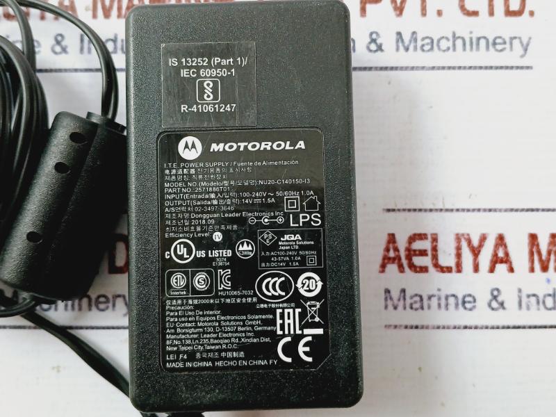 Motorola NU20-C140150-I3 DC Power Supply Device 100-240V~50/60Hz 1.0A 2571886T01