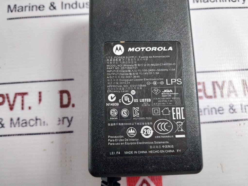 Motorola Nu20-c140150-i3 I.t.e. Power Supply Ac/dc Adapter