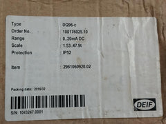 Moving-coil Panel Meter Dq96-c Deif