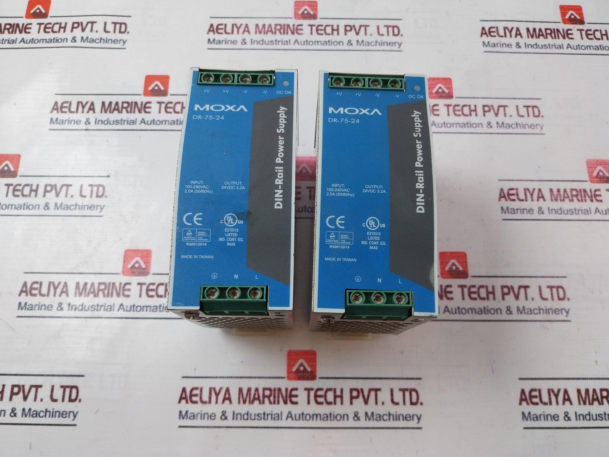 Moxa Dr-75-24 Din-rail Power Supply 100-240Vac 2.0A 24Vdc 3.2A