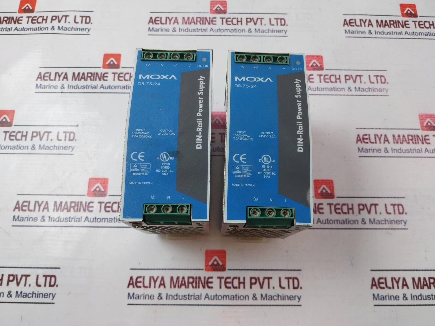 Moxa Dr-75-24 Din-rail Power Supply 100-240Vac 2.0A 24Vdc 3.2A