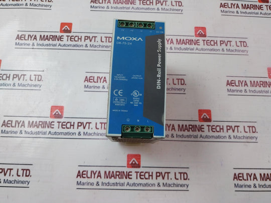 Moxa Dr-75-24 Din-rail Power Supply 100-240Vac 2.0A 24Vdc 3.2A