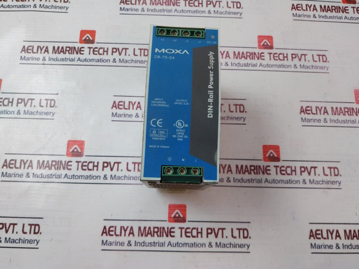 Moxa Dr-75-24 Din-rail Power Supply 100-240Vac 2.0A 24Vdc 3.2A