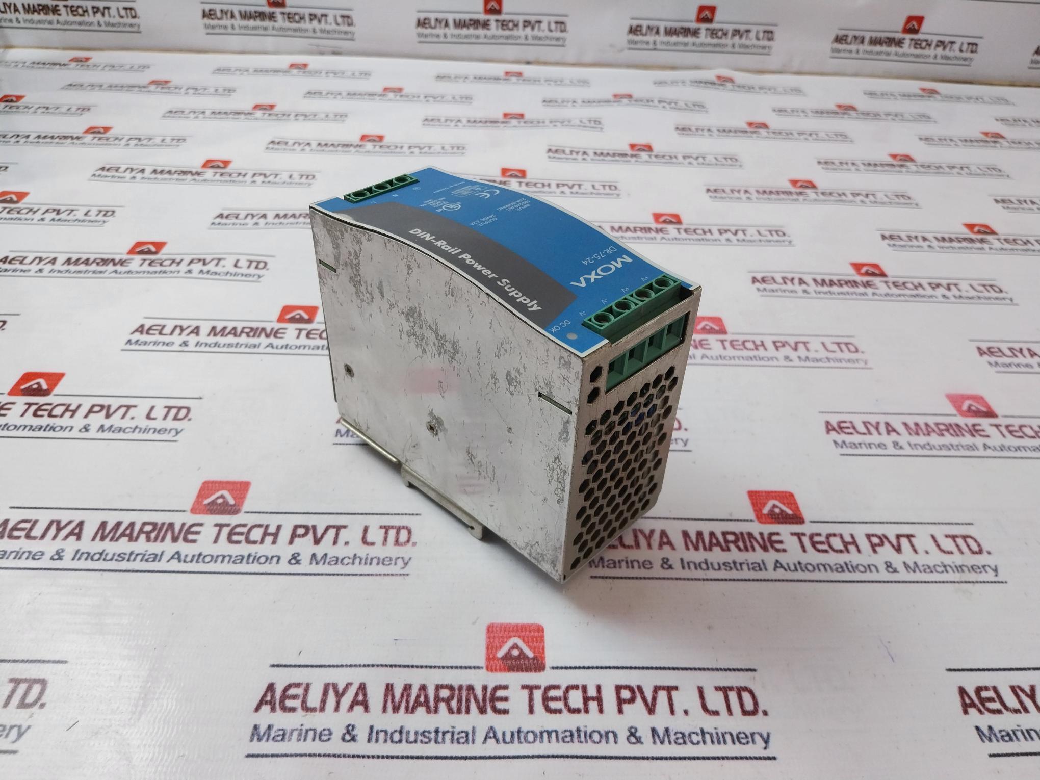 Moxa Dr-75-24 Din-rail Power Supply 100-240Vac 2.0A 24Vdc 3.2A