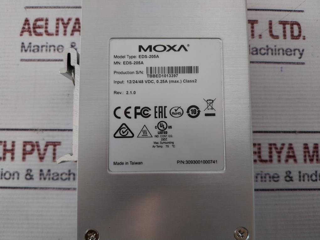 Moxa Eds-205A Ethernet Switch 3093001000741 Rev: 2.1.0