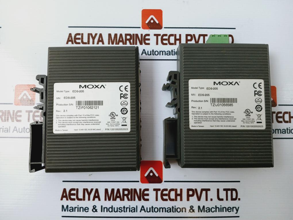 MOXA EDS-205 Unmanaged Ethernet Switch 1201002052023 Rev 2.1