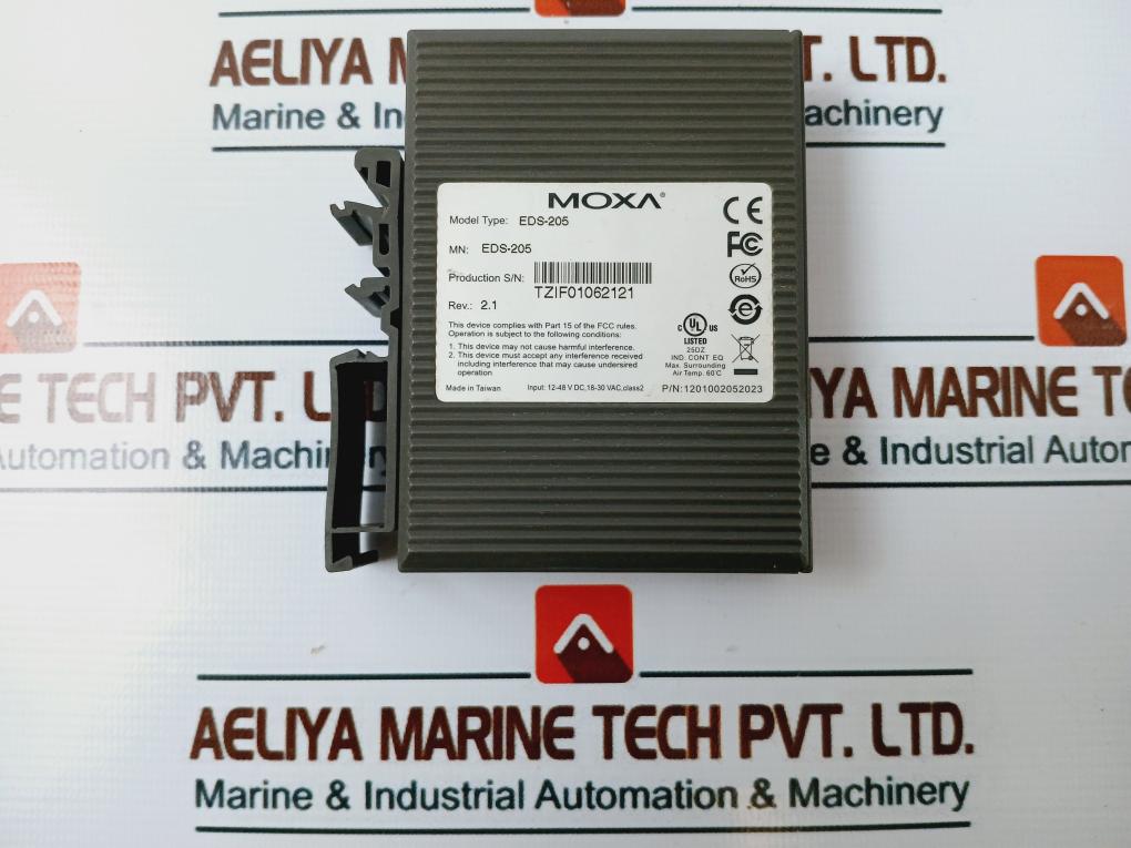 MOXA EDS-205 Unmanaged Ethernet Switch 1201002052023 Rev 2.1