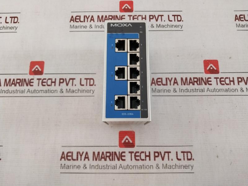 Moxa Eds-208A Unmanaged Ethernet Switch 8 Port 12/24/48 Vdc