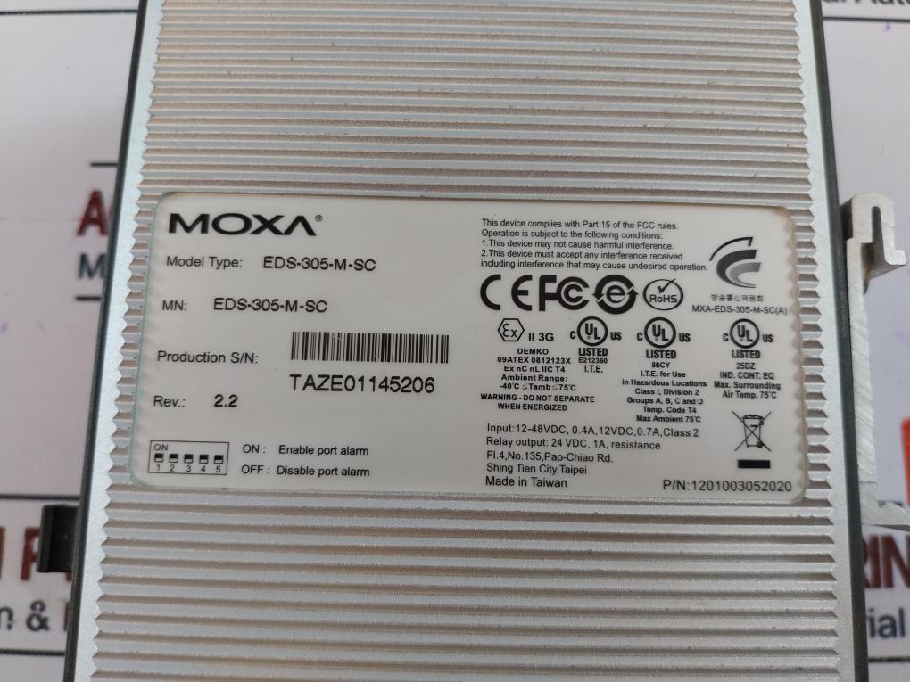 Moxa Eds-305-m-sc Ether Device Switch 1201003052020