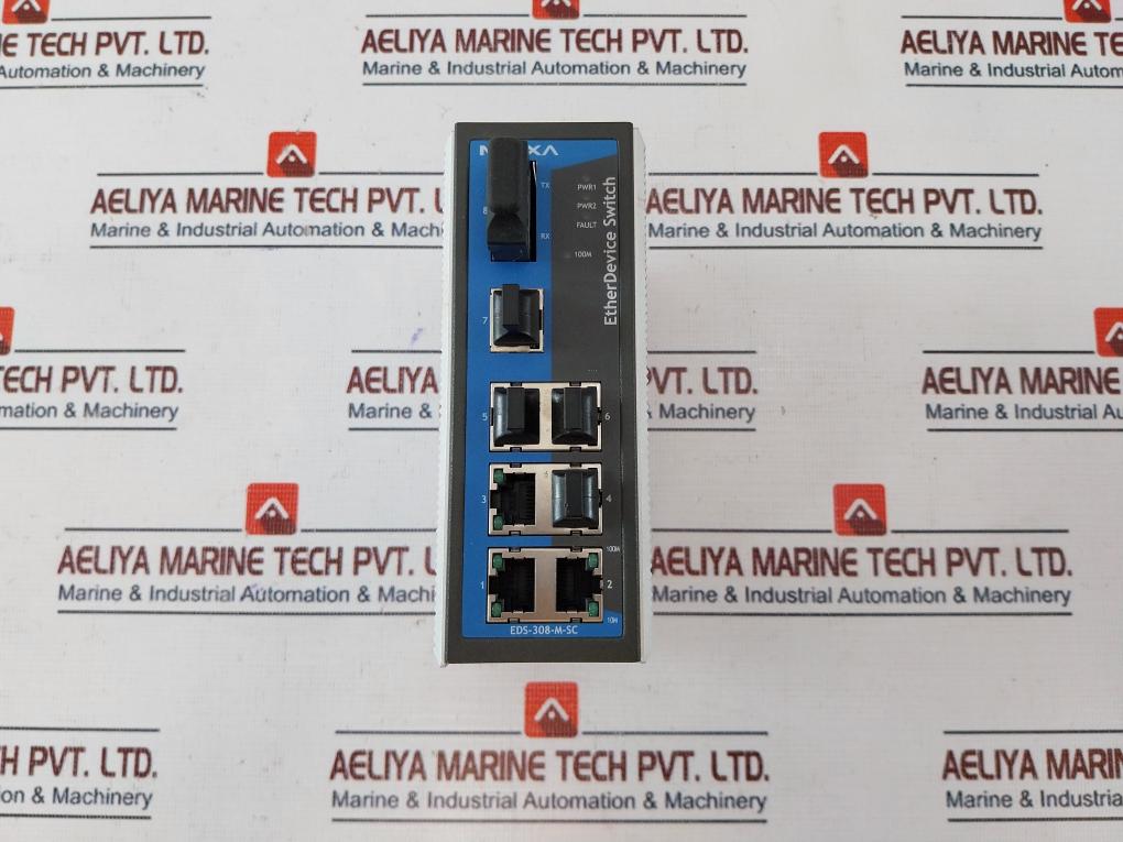 Moxa Eds-308-m-sc Unmanaged Ethernetdevice Switch Rev: 2.1 12-48Vdc