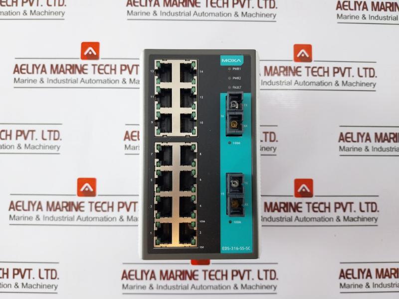 Moxa Eds-316-ss-sc-t Industrial Ethernet Switch 12/24/48 Vdc Rev 2.2.0 E212380