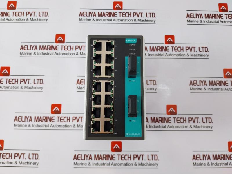 Moxa Eds-316-ss-sc-t Industrial Ethernet Switch 12/24/48 Vdc Rev 2.2.0 E212380