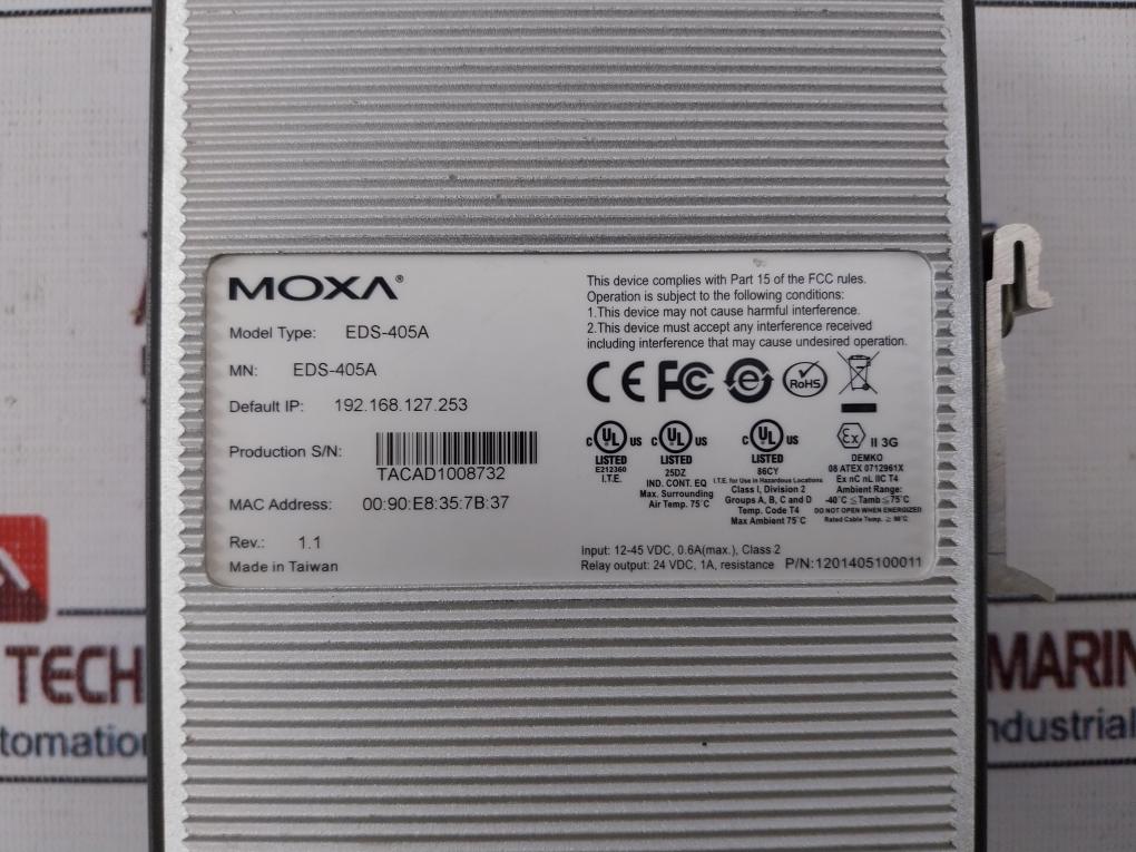 Moxa Eds-405A Etherdevice Switch Rev: 1.1