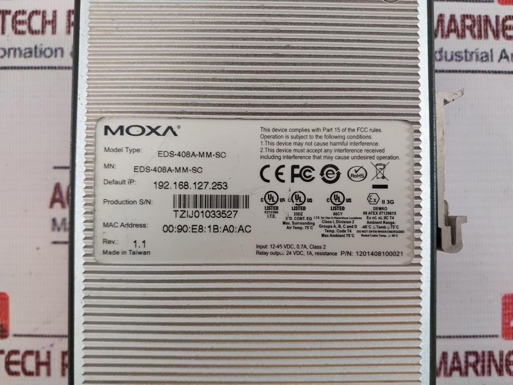 MOXA EDS-408A-MM-SC Etherdevice Switch 1201408100021