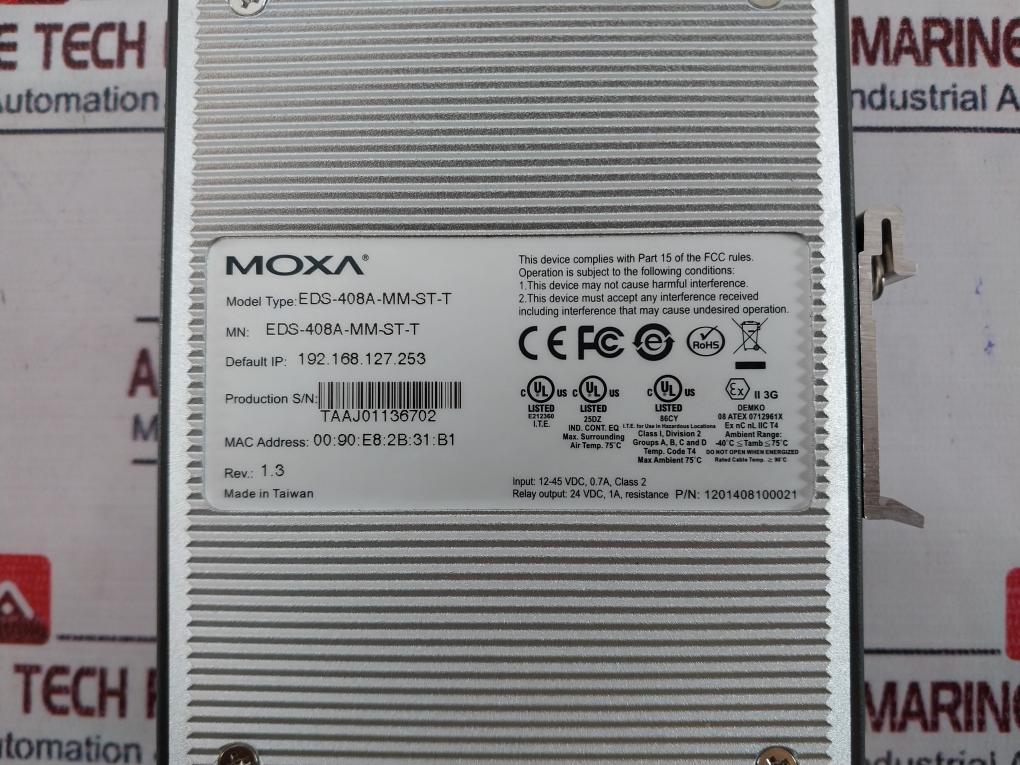 Moxa Eds-408a-mm-st-t Etherdevice Switch 1201408100021/942922-062