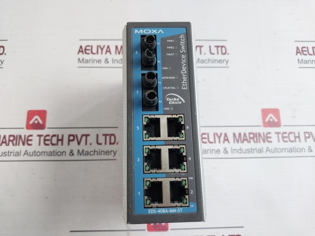 Moxa Eds-408A-mm-st Ethernet Switch 12-45Vdc 0.7A E212360 90˚C