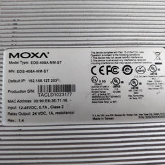 Moxa Eds-408A-mm-st Ethernet Switch 12-45Vdc 0.7A E212360 90?C