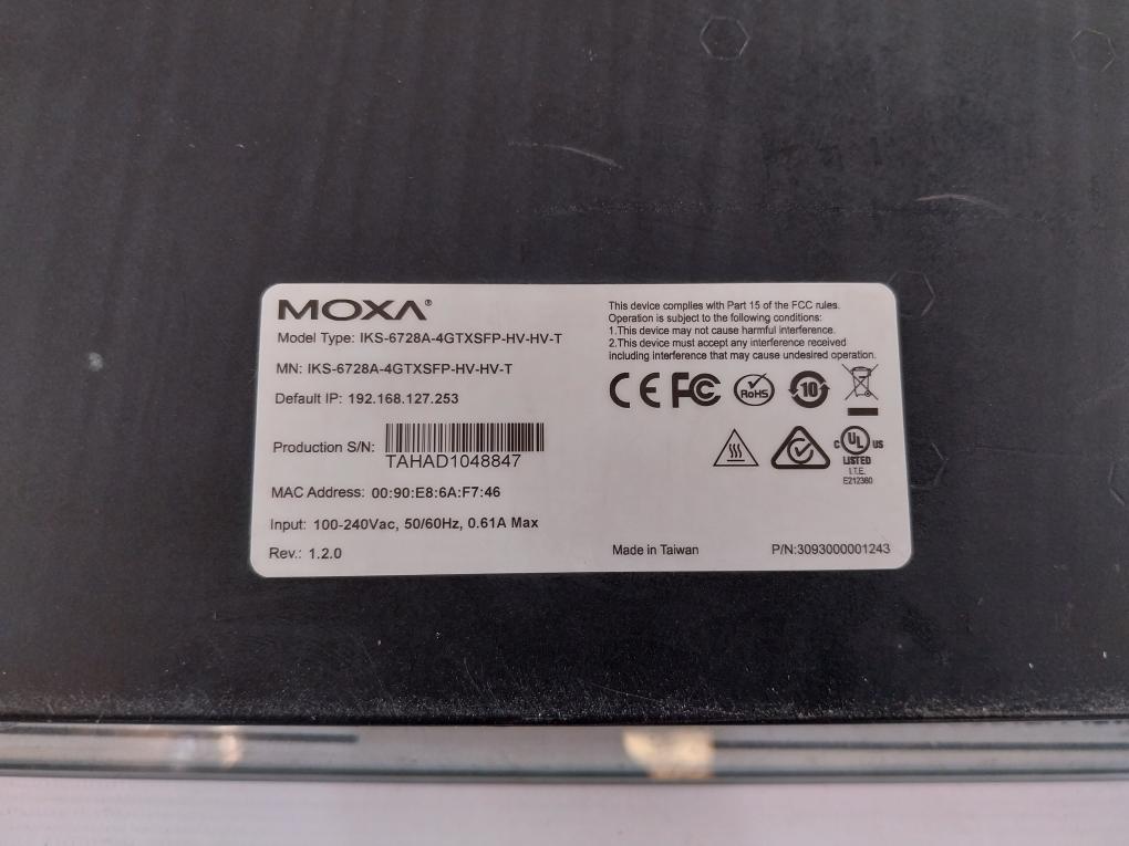 Moxa IKS-6728A-4GTXSFP-HV-HV-T Ethernet Switch Rev 1.2.0