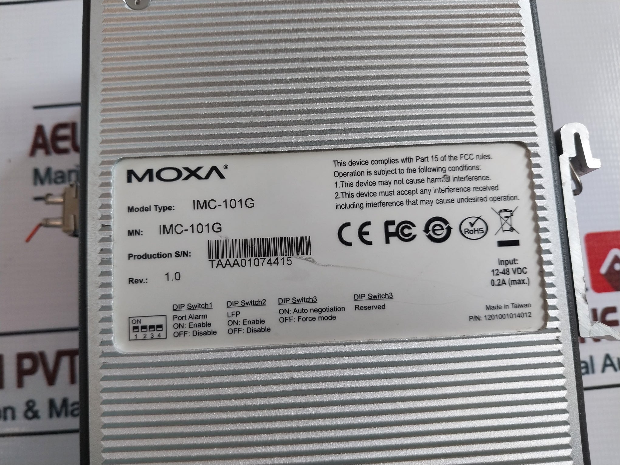 Moxa Imc-101G Industrial Media Converter 12-48 Vdc 1201001014012 Rev: 1.0