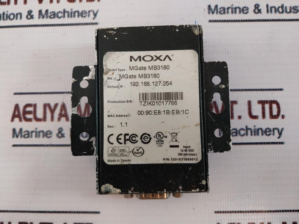 Moxa Mgate Mb3180 Modbus Ethernet/ Serial Gateway 12-48vdc Rev: 1.1