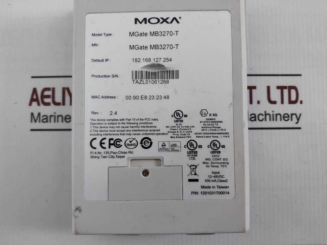 Moxa Mgate Mb3270-t 2-port Advanced Modbus Gateway 12-48Vdc 435Ma Class 2