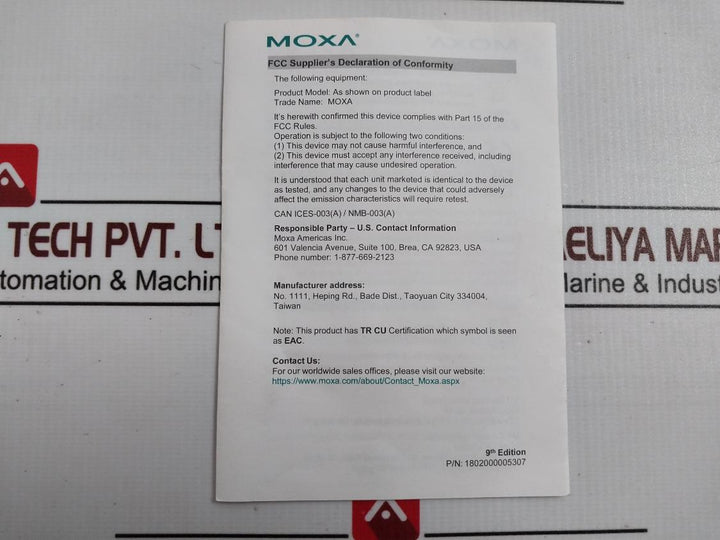 Moxa Nport 5232I General Device Server 12-48 Vdc 365 Ma Revision 2.1.1