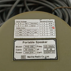 Mrc Ip56 Table Marine Speaker Horn Alarm Unit Cable Lenth 30 Meter Phs-20E
