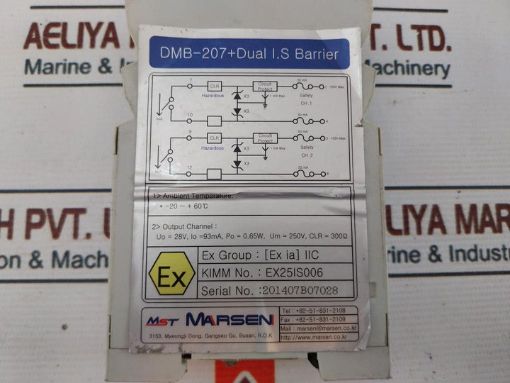 Mst Marsen Dmb-207+Dual I.S Barrier 250V