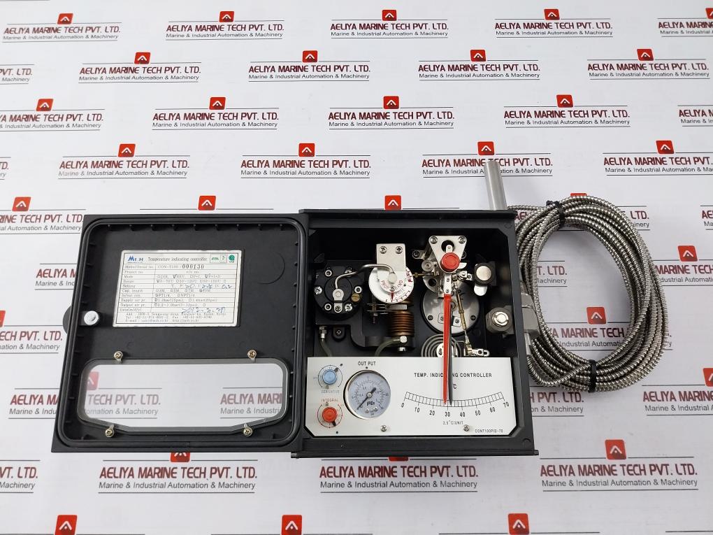 Mt.H Con-t100 Pneumatic/Temperature Indicating Controller W/ 10 Meter Cable 0-30 Psi 0-2 Bar