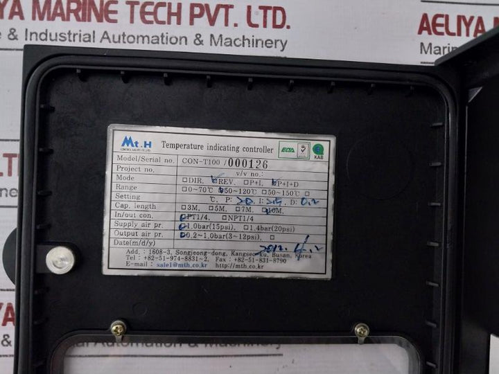 Mt. H Con-t100 Temperature Indicating Controller, 0-2.5 Bar, 0-0.25 Mpa