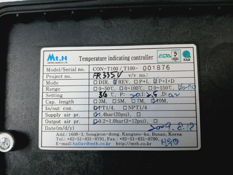 Mt.h Con-t100 Temperature Indicating Controller 10 Meter