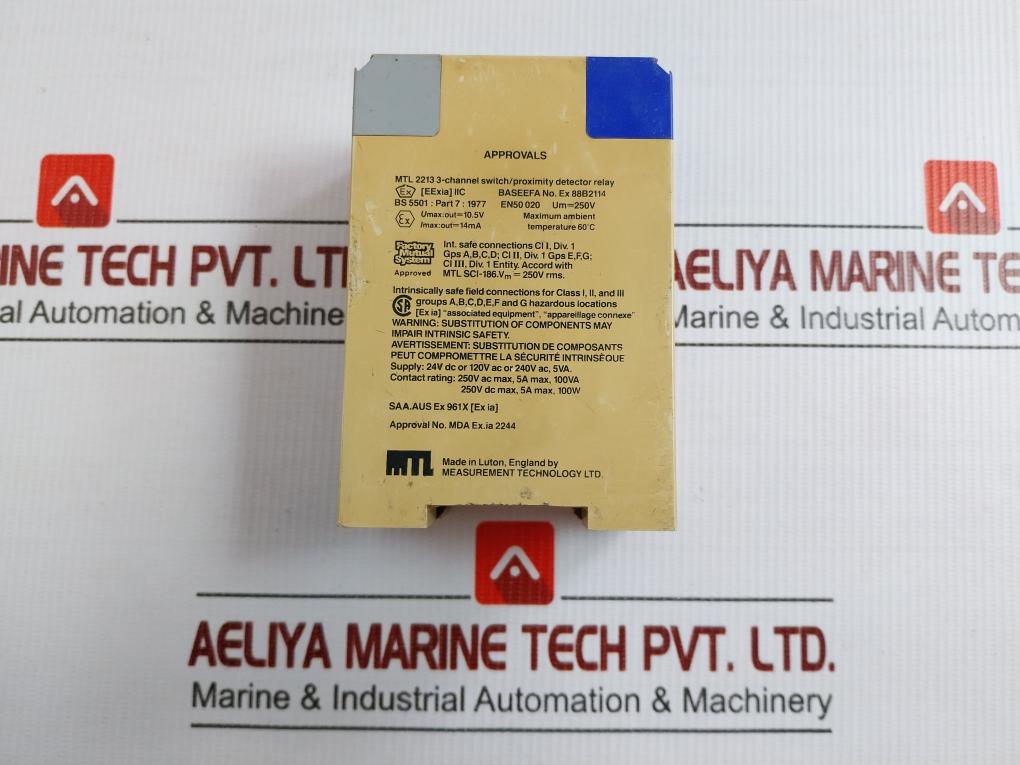 Mtl 2213 Proximity Detector Relay Measurement Technology 250V Dc