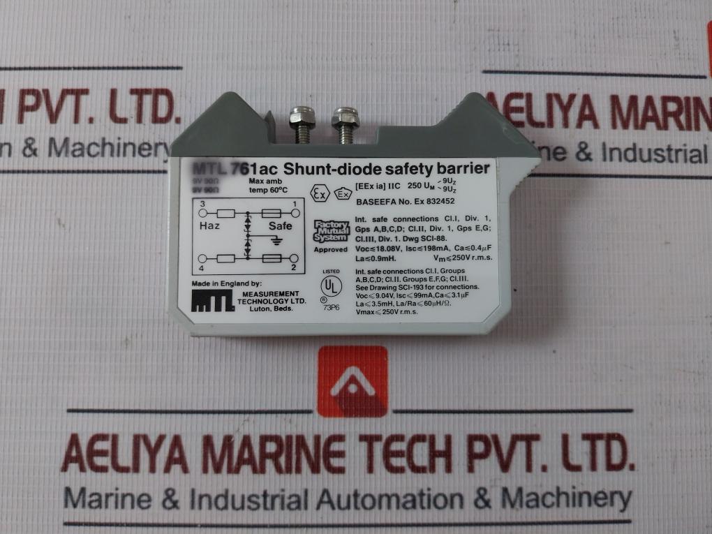 Mtl 761Ac Shunt-diode Safety Barrier Ex 832452 Vmax=250V