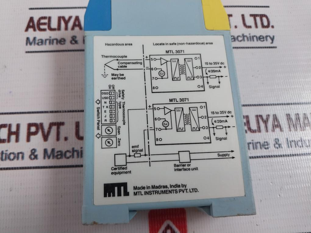 Mtl Instruments Mtl3071 Temperature Converter Ex 89c2367, 15 To 35vdc