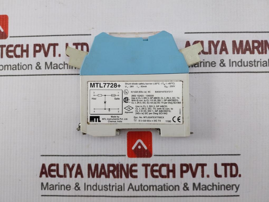 Mtl Instruments Mtl 7728+ Shunt-diode Safety Barrier 250V 93Ma