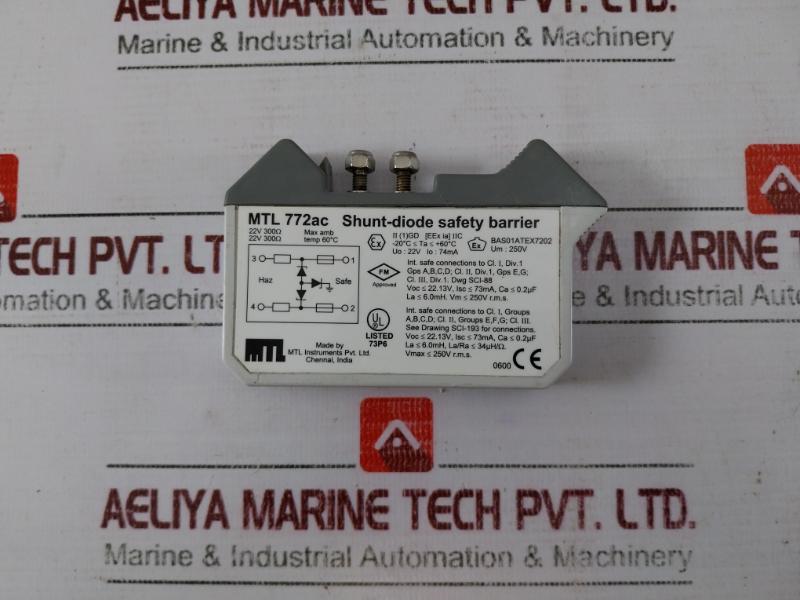 MTL Measurement Technology 772AC Shunt-Diode Safety Barrier 22V 300Ω Temp 60°C