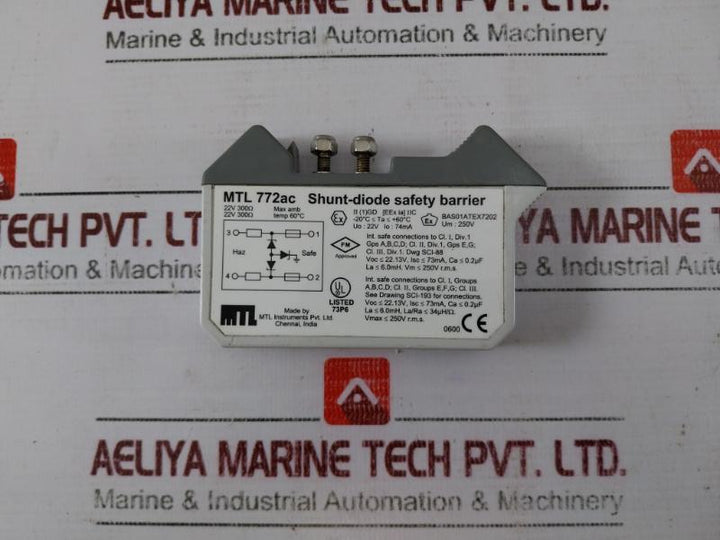MTL Measurement Technology 772AC Shunt-Diode Safety Barrier 22V 300Ω Temp 60°C