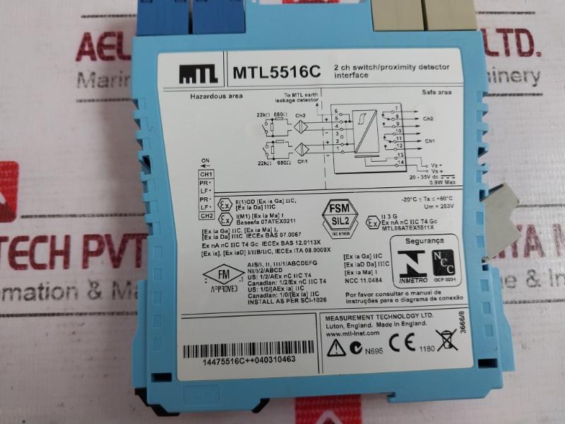Mtl Mtl5516C 2-channel Switch/Proximity Detector Interface Iec 61508 3666/8