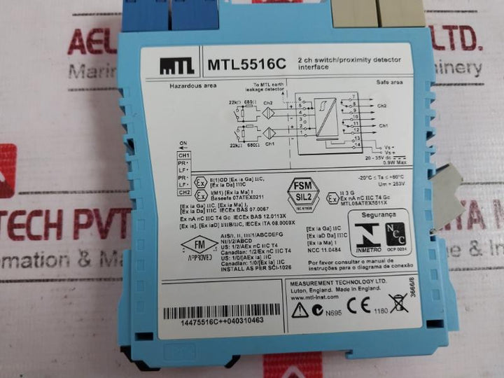 Mtl Mtl5516C 2-channel Switch/Proximity Detector Interface Iec 61508 3666/8